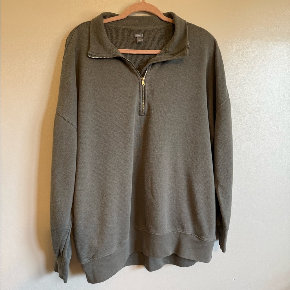 Aerie Relaxed Fit Sage Quarter Zip